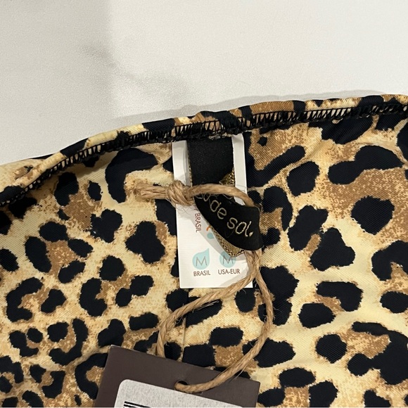 New Rio de Sol Brazilian Bottom Leopardo Invisible Bikini bottoms Medium - Picture 7 of 9